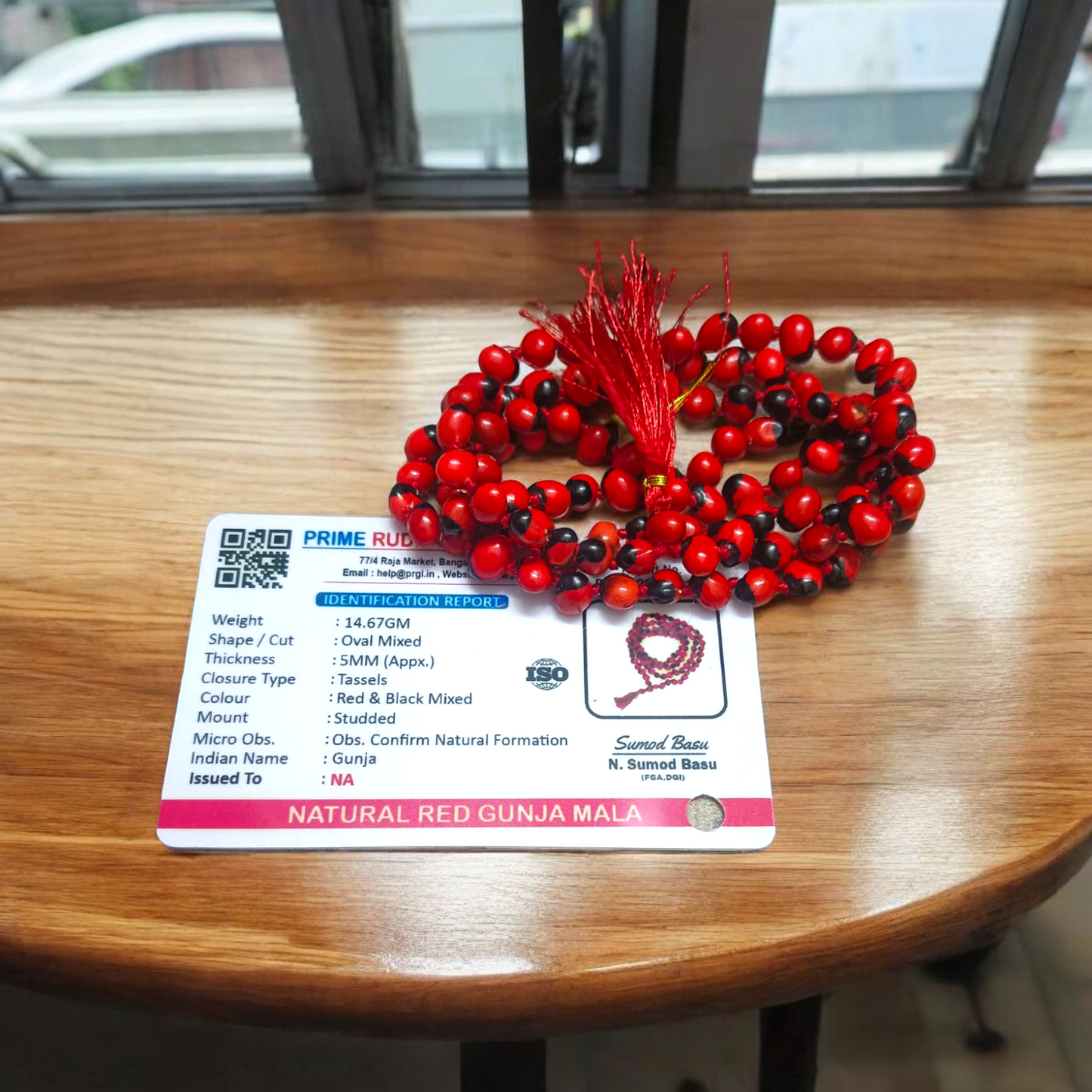 Natural Lal Gunja Mala | Red Chirmi Beads Mala – Premium Quality – For Good Luck and Attraction Malawala