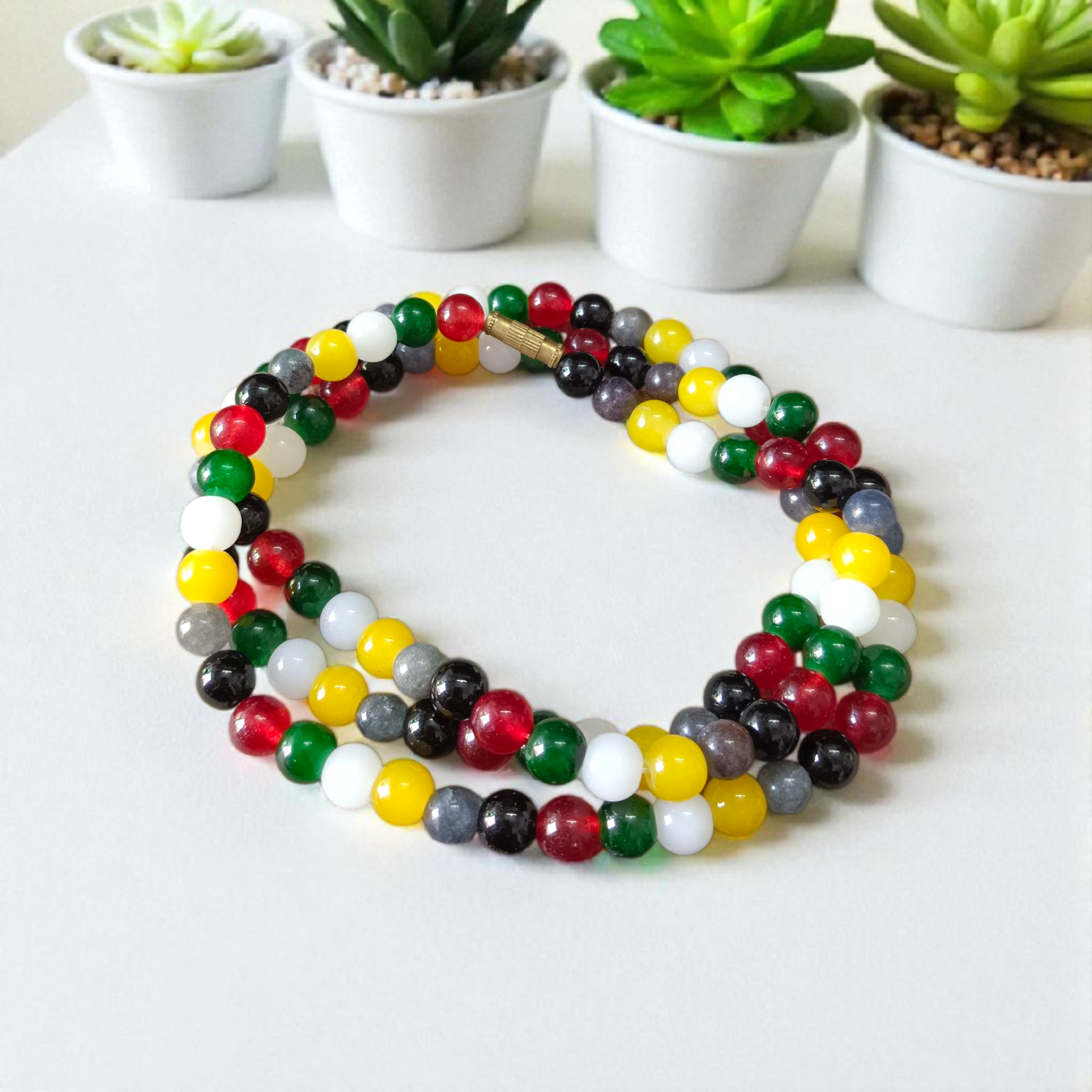 Natural Mix Agate Mala Set with 108+1 and 27+1 Handcrafted Beads for Meditation and Spiritual Healing
