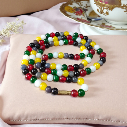 Natural Mix Agate Mala Set with 108+1 and 27+1 Handcrafted Beads for Meditation and Spiritual Healing