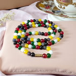 Natural Mix Agate Mala Set with 108+1 and 27+1 Handcrafted Beads for Meditation and Spiritual Healing