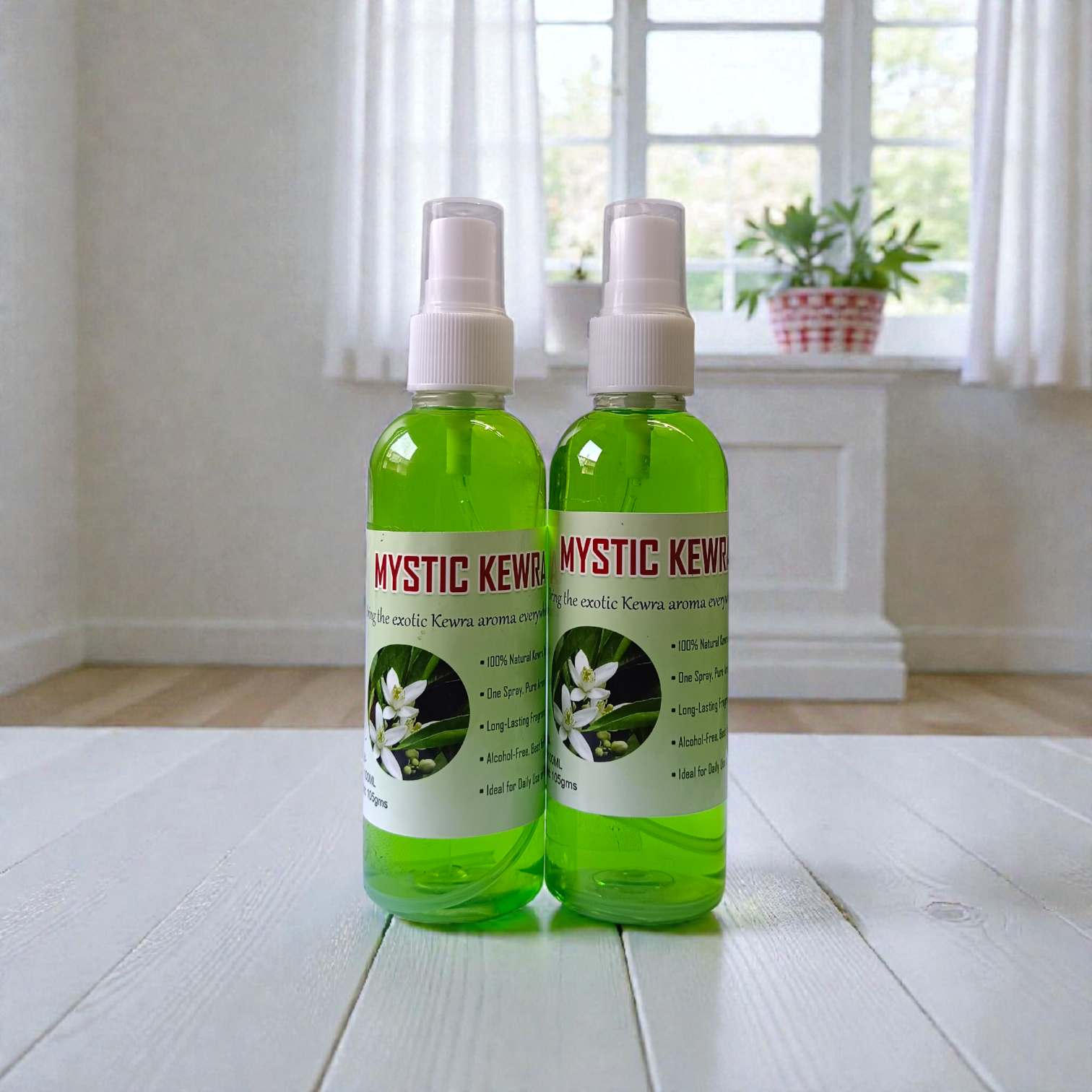 Natural Mystic Kewra Spray Attar 100ML set of 2 in elegant glass bottles