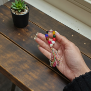 Natural Navratan Finger Mala 9+1 Beads, Handcrafted Multi-Stone 8mm Beads, Lab Certified