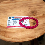Natural Pink Agate Bracelet with 8mm round beads, stretchable design, suitable for meditation and spiritual use