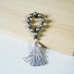 Natural Pyrite Finger Mala with 9+1 lab-certified golden beads, handcrafted for meditation and chanting by MALAWALA