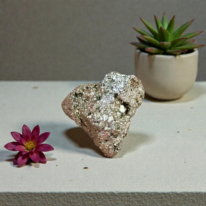 Natural Pyrite Stone Original Certified Crystal Cluster for Wealth, Vastu, Healing & Protection – Raw Pyrite Stone for Manifestation, Money Magnet Gemstone | MALAWALA