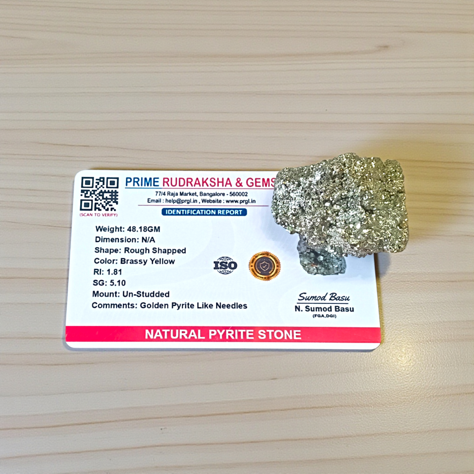 Natural Pyrite Stone Original Certified Crystal Cluster for Wealth, Vastu, Healing & Protection – Raw Pyrite Stone for Manifestation, Money Magnet Gemstone | MALAWALA