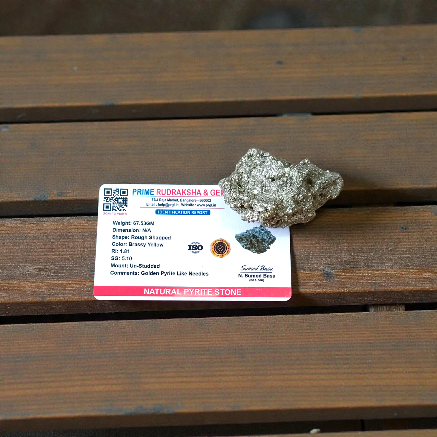 Natural Pyrite Stone Original Certified Crystal Cluster for Wealth, Vastu, Healing & Protection – Raw Pyrite Stone for Manifestation, Money Magnet Gemstone | MALAWALA