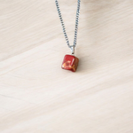 Natural Rainbow Red Jasper Pendant with Tumbled Finish on Chain – Lab Certified Spiritual Healing Stone