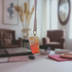 Natural Rainbow Red Jasper Pendant with Tumbled Finish on Chain – Lab Certified Spiritual Healing Stone