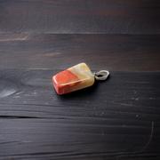 Natural Rainbow Red Jasper Pendant with Tumbled Finish on Chain – Lab Certified Spiritual Healing Stone