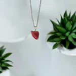 Natural Rainbow Red Jasper Pendant with Tumbled Finish on Chain – Lab Certified Spiritual Healing Stone