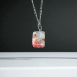 Natural Rainbow Red Jasper Pendant with Tumbled Finish on Chain – Lab Certified Spiritual Healing Stone