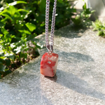 Natural Rainbow Red Jasper Pendant with Tumbled Finish on Chain – Lab Certified Spiritual Healing Stone