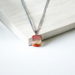 Natural Rainbow Red Jasper Pendant with Tumbled Finish on Chain – Lab Certified Spiritual Healing Stone