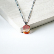 Natural Rainbow Red Jasper Pendant with Tumbled Finish on Chain – Lab Certified Spiritual Healing Stone