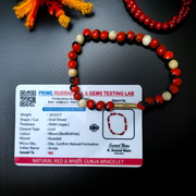 Natural Red And White Gunja Bracelet – Lab Certified - Malawala