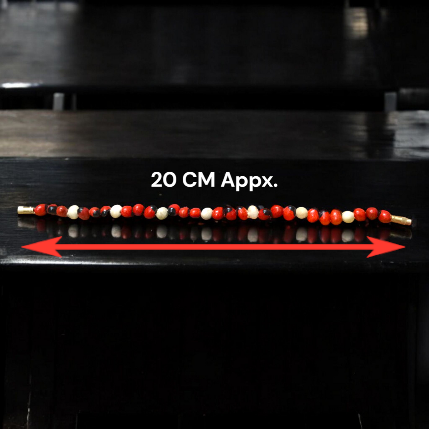 Natural Red And White Gunja Bracelet – Lab Certified - Malawala