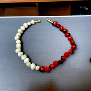 Natural Red And White Gunja Bracelet – Lab Certified - Malawala