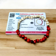 Natural Red And White Gunja Bracelet – Lab Certified - Malawala
