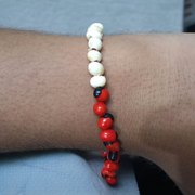 Natural Red And White Gunja Bracelet – Lab Certified - Malawala