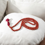 Natural Red Jasper Mala 108+1 beads & 27+1 beads with 8mm bead size, lab-certified, ideal for meditation, Japa, and Reiki healing