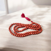Natural Red Jasper Mala 108+1 beads & 27+1 beads with 8mm bead size, lab-certified, ideal for meditation, Japa, and Reiki healing