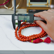 Natural Red Jasper Mala 108+1 beads & 27+1 beads with 8mm bead size, lab-certified, ideal for meditation, Japa, and Reiki healing