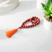 Natural Red Jasper Mala 108+1 beads & 27+1 beads with 8mm bead size, lab-certified, ideal for meditation, Japa, and Reiki healing