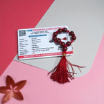 Natural Red Sandalwood (Lal Chandan) Finger Mala with 9+1 lab-certified fragrant red beads, handcrafted for meditation, mantra chanting, and deeper focus by MALAWALA