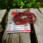 Natural Red Sandalwood Mala & Bracelet Combo – Lab Certified – Malawala