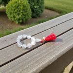 Natural Rock Crystal Finger Mala 9+1 Beads, Sphatik 8mm Beads, AAA Quality Lab Certified