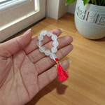 Natural Rock Crystal Finger Mala 9+1 Beads, Sphatik 8mm Beads, AAA Quality Lab Certified