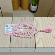 Natural Rose Quartz Mala with 8mm pink gemstone beads for meditation and healing