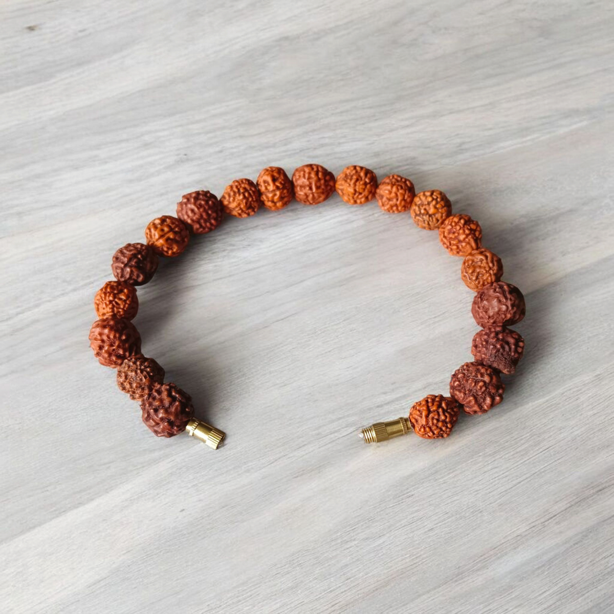Natural Rudraksha Beads Detail of 5 Mukhi Rudraksha Bracelet 8MM Malawala