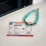 Natural Turquoise and Blue Chalcedony 8MM Certified Bracelet – Dual tone healing stone accessory with a stretchable band