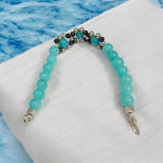 Natural Turquoise and Blue Chalcedony 8MM Certified Bracelet – Dual tone healing stone accessory with a stretchable band