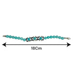 Natural Turquoise and Blue Chalcedony 8MM Certified Bracelet – Dual tone healing stone accessory with a stretchable band
