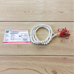 Natural White Agate Mala (Safed Hakik) with 108+1 Handcrafted 6mm Beads for Meditation and Healing