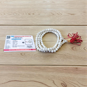 Natural White Agate Mala (Safed Hakik) with 108+1 Handcrafted 6mm Beads for Meditation and Healing