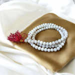 Natural White Agate Mala (Safed Hakik) with 108+1 Handcrafted 6mm Beads for Meditation and Healing
