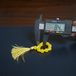 Natural Yellow Agate Finger Mala with 9+1 polished yellow Hakik beads, handcrafted for meditation, chanting, and energy balancing