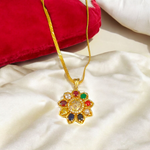 Navratan Locket - Nine Gemstones with Om Symbol for Spiritual Balance & Protection - Malawala