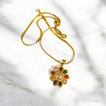 Navratan Locket - Nine Gemstones with Om Symbol for Spiritual Balance & Protection - Malawala