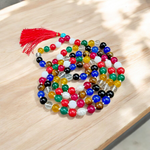 Navratan/Navgrah Mala with 108+1 Beads (8mm) – Lab Certified Nine Gemstones for Astrology, Meditation & Daily Wear