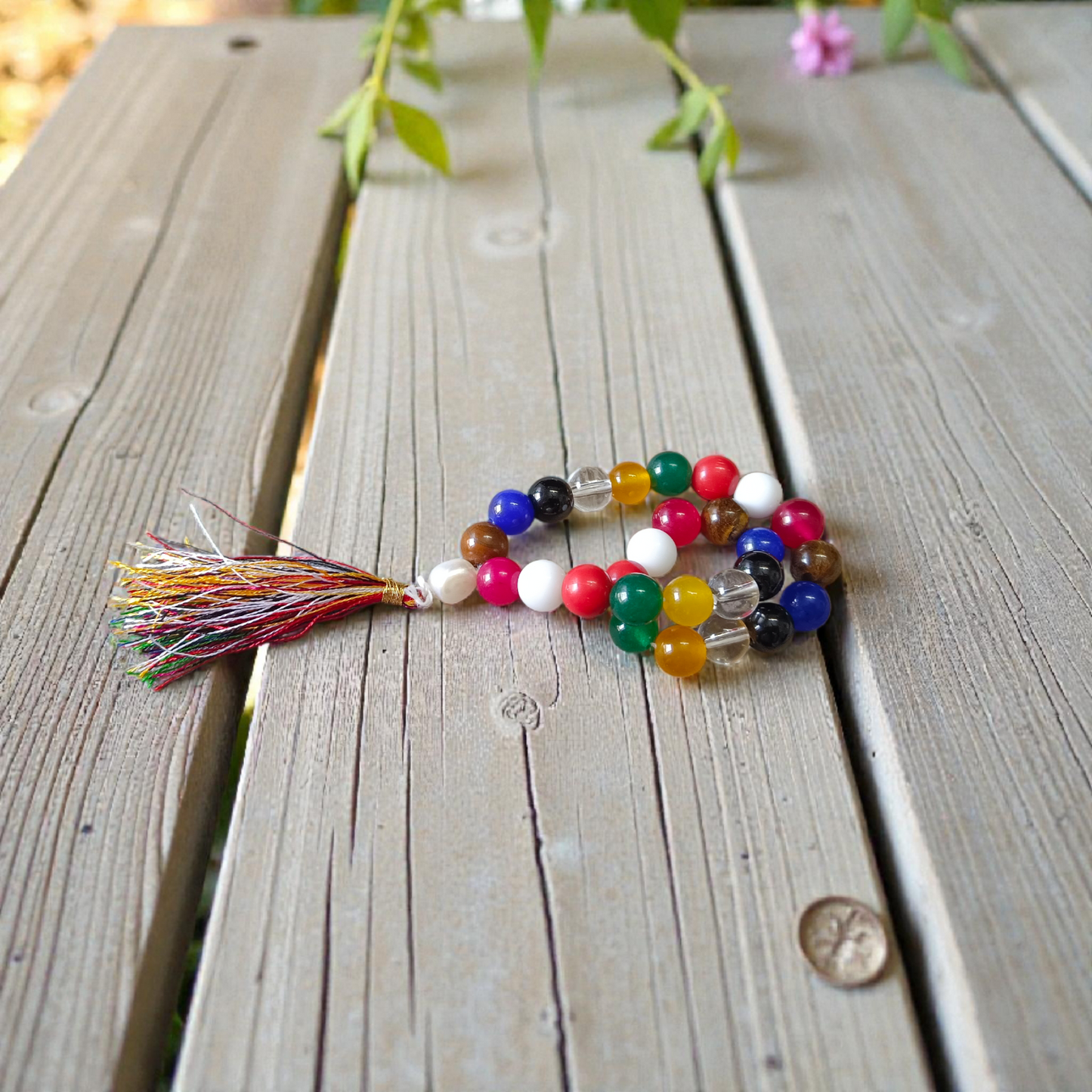 Navratan/Navgrah Mala with 108+1 Beads (8mm) – Lab Certified Nine Gemstones for Astrology, Meditation & Daily Wear