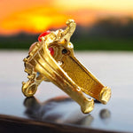 Navratna Kachua Ring | Adjustable Kachua Ring for Men and Women | Navratna Gemstone Ring Gold Plated - Malawala