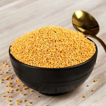 Organic yellow mustard seeds (Peeli Sarso) in a bowl, golden color, pure and ritual-ready