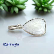 Original Machhmani Pendant – Natural White Machmani in Pendant with Lab Certificate - Malawala