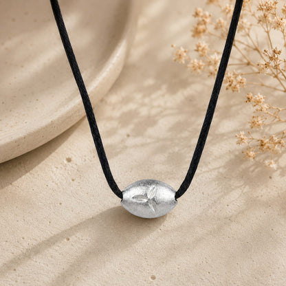 Original Tlismi Moti Pendant with Thread Silver Color Oval Shape Traditional Teething Protection Pendant for Babies