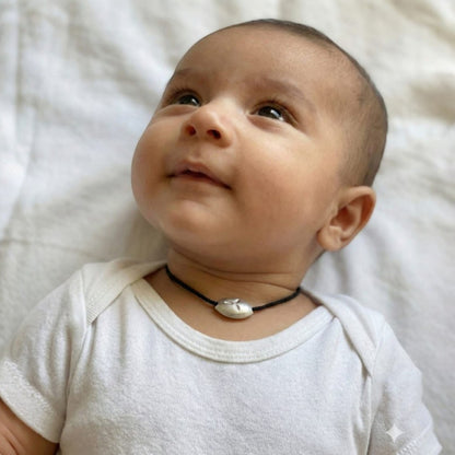 Original Tlismi Moti Pendant with Thread Silver Color Oval Shape Traditional Teething Protection Pendant for Babies